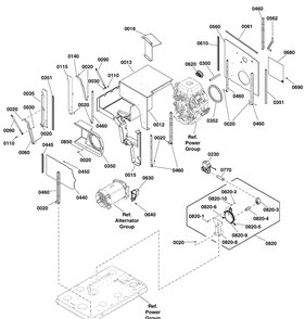 Fuel, Duct And Support Group Diagram and Parts List for 040633-00  Briggs and Stratton Generator